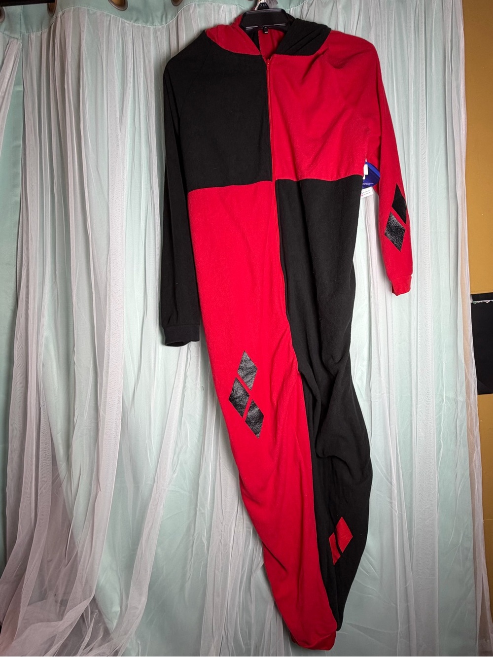 DC Batman Harley Quinn Fleece Jester Onesie Pajamas 2XL/3XL NWT